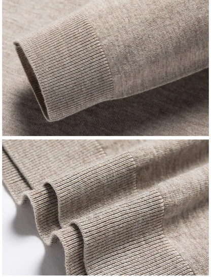 Luxury Men Cashmere Sweater 100% Merino Wool Buttoned Pullover Autumn Winter Polo Collar Knitwear Male Casual Warm Jumper Tops.
