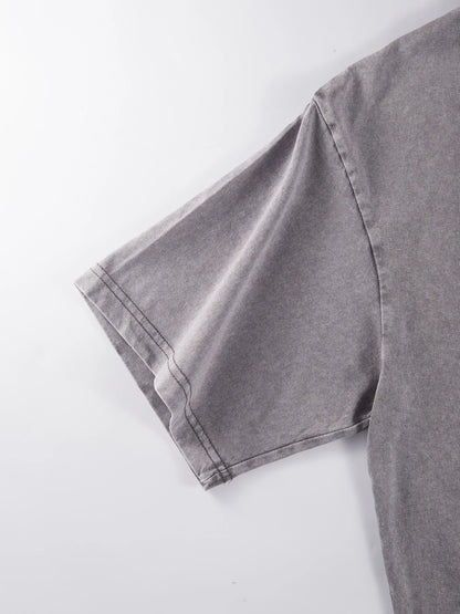 Earnivorous Plant Pattern Washed T-Shirts Men Breathable Cotton Casual T Shirt Soft Summer Comfortable Crewneck Short Sleeve.