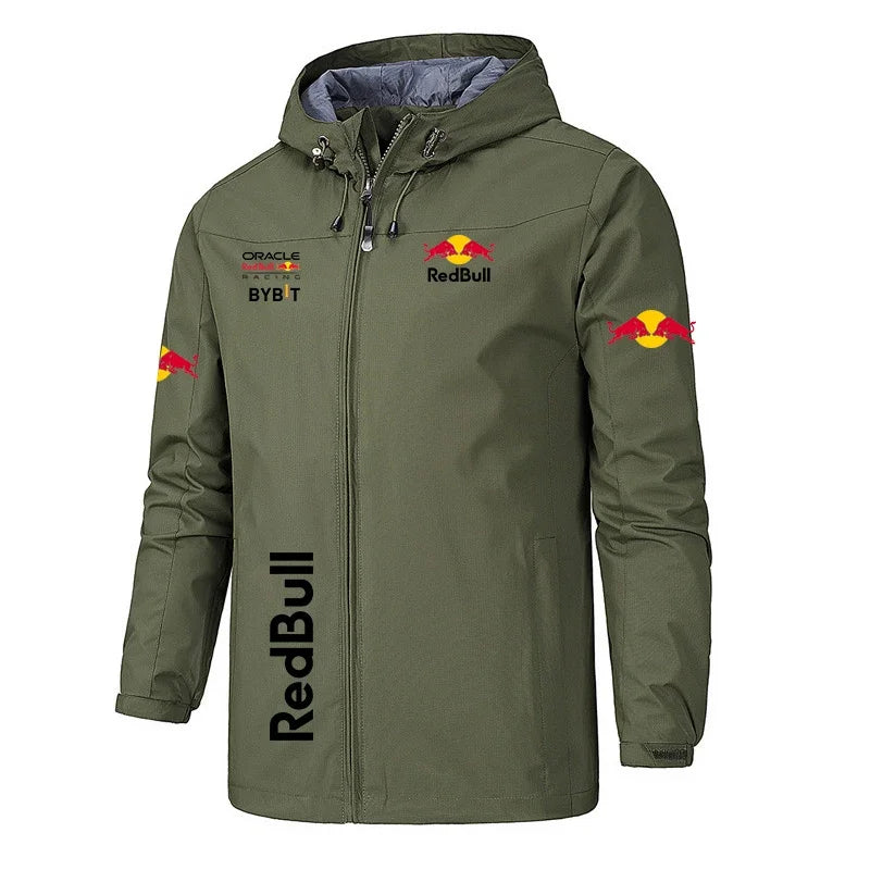 2026 Spring Autumn Motorcycle Jacket Red Bull Logo Printed Jacket Autumn Men's Zip Jacket Red Bull Logo Men's Jacket S-5XL.
