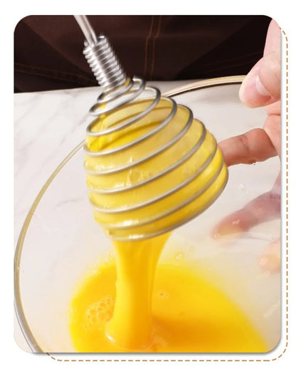 New Stainless Steel Manual Press Type Egg Beater Creative Honey Spoon Mixer Milk Jam Stirring Spoon Kitchen Baking Cooking Tools.