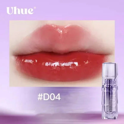 Uhue Lip Gloss Moisturizing Hydrating Glass Lip Glaze Crystal Fruit Nourishing Lipstick for Women Lipstick Makeup Cosmetics