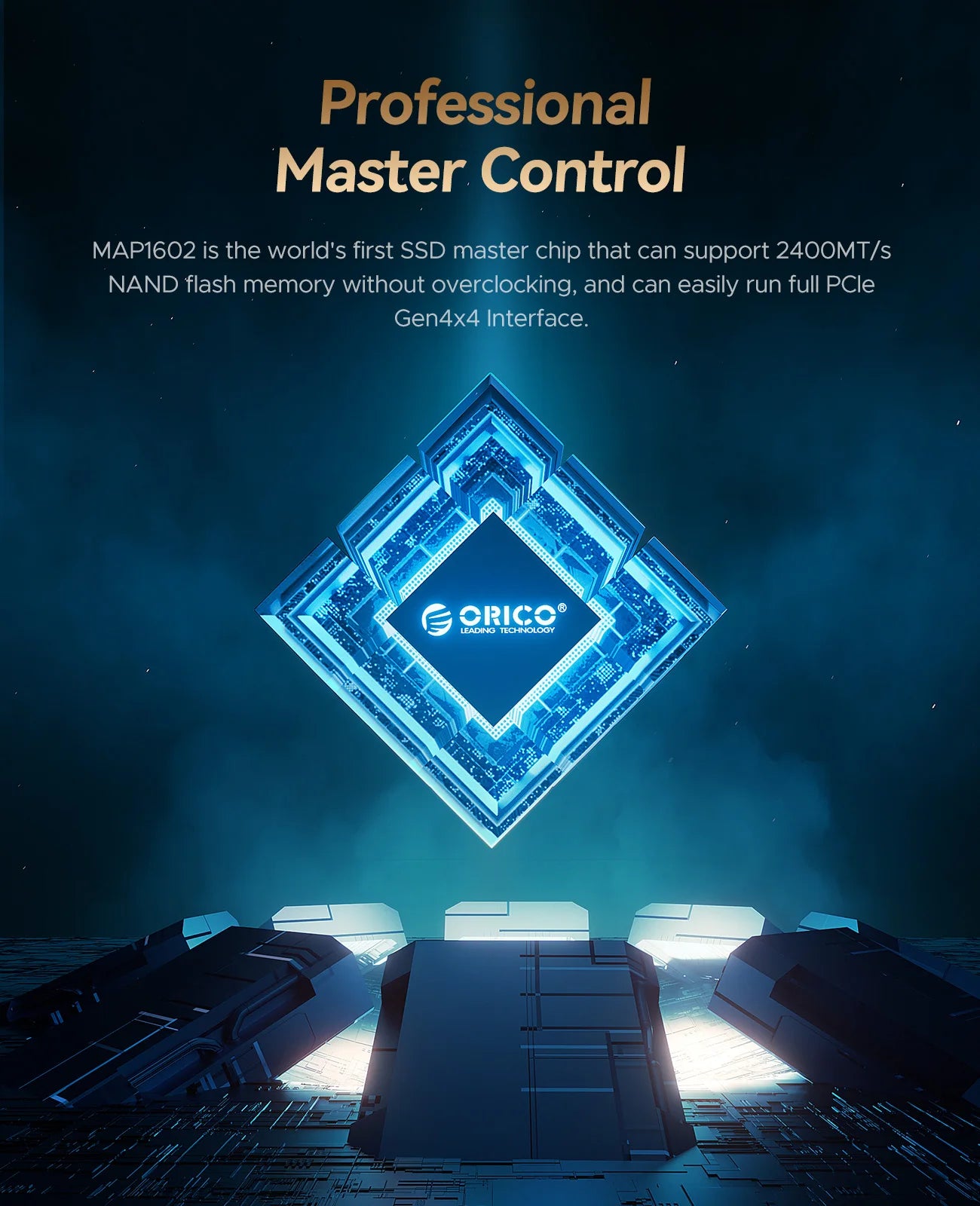 ORICO Gaming PCIe4.0 M.2 NVMe SSD PS5 7400MB/S Internal Solid State Drive Gen4 for High End Computing Gamer Heavy Duty Works.