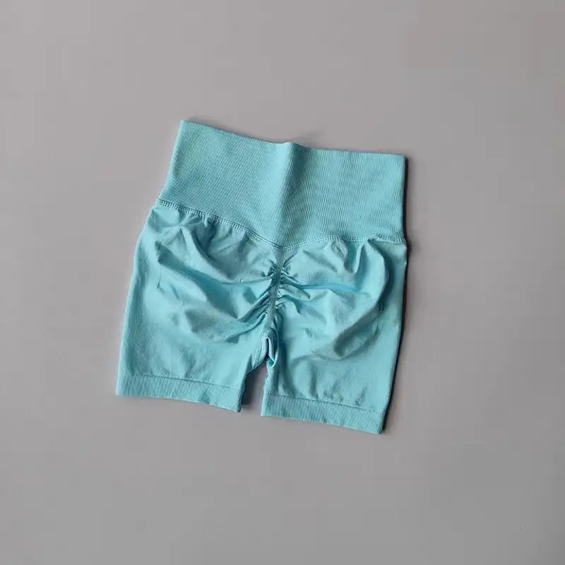 Summer High-Waist Women's Yoga Shorts Breathable Fitness Butt Lift Sports Running Shorts Cycling Push-Up Workout Gym Shorts.