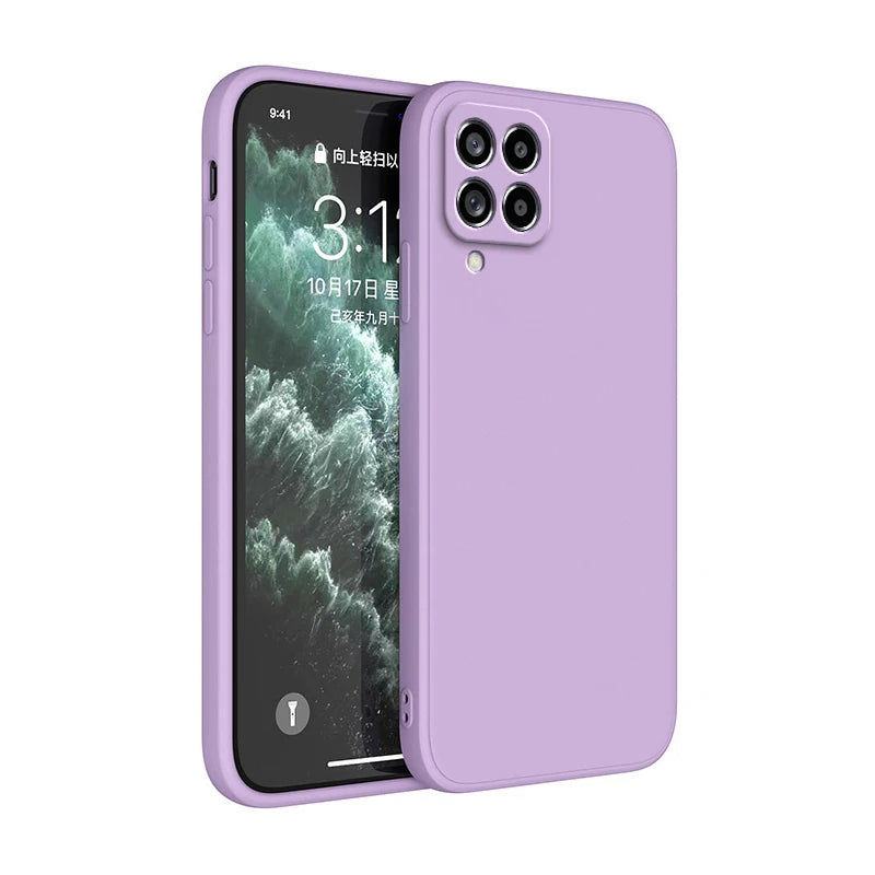 Funda Original Phone Case for Samsung A12 M12 A22 M22 A32 A42 A52 A72 5G Matte Silicone Camera Protective Cover Cases.