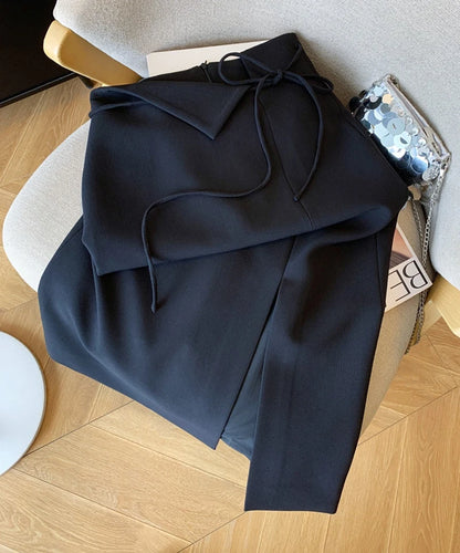 Elegant Slit Midi Skirt Women Fashion Black Bandage Split Suit Skirts  Office Ladies Korean Casual A Line Streetwear Skirt New.