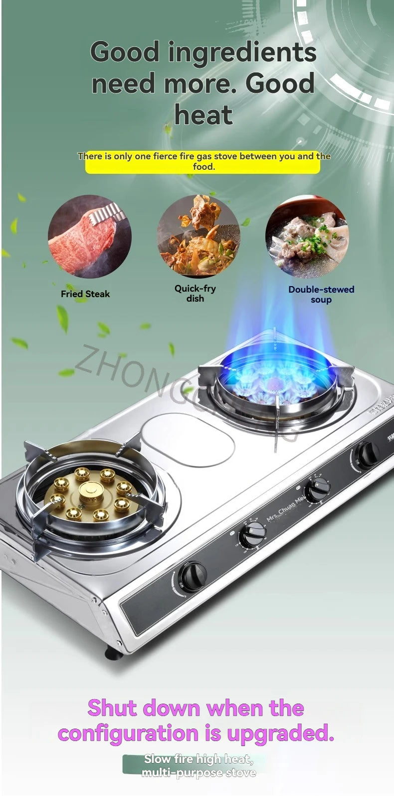 Time-out Wind-proof Gas Stove Double-range Liquefied Gas Stove Desktop Energy-saving Fierce Fire Stove.