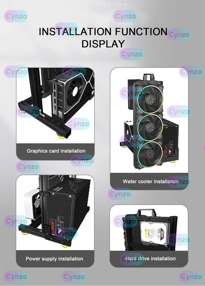 DIY  Gamer Cabinet ITX MATX ATX Open Computer Case Frame Aluminum Alloy Desktop Portable PC Rack DIY Personalized Chassis.
