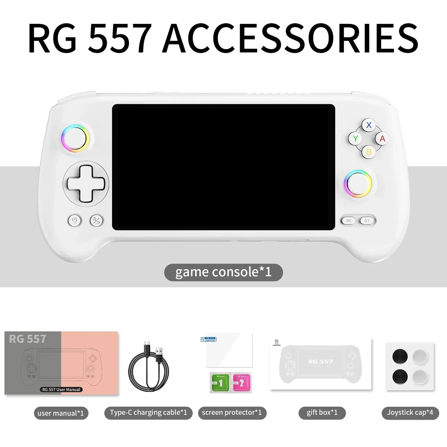 ANBERNIC RG557 Portable Game Console , 5.48" AMOLED Display, 8300mAh , Android 14, Retro Video Game Player For Birthday Gifts.