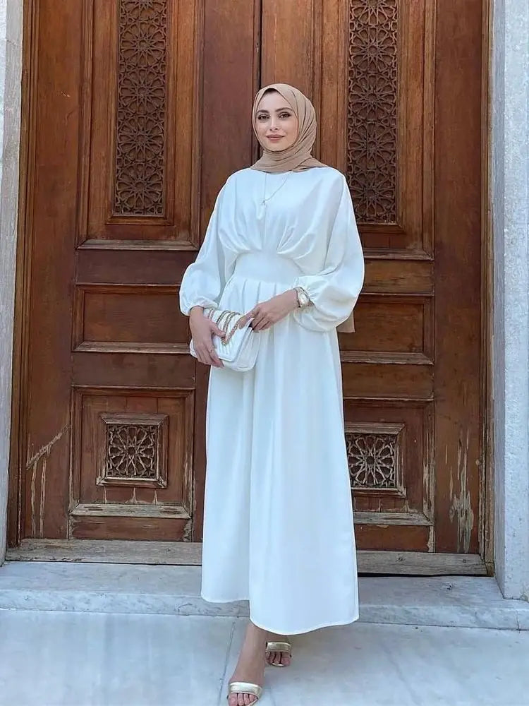 Ramadan Linen Abaya Dubai Turkey Islam Muslim Modest Dress Kaftan Prayer Clothes For Women Kebaya Robe Arabe Femme Musulmane.