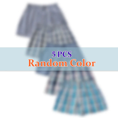 Herren-Boxershorts aus Baumwolle, atmungsaktiv, weich, bequem, elastischer Bund, karierte Boxershorts, Hosen für Herren, Zuhause, Alltag