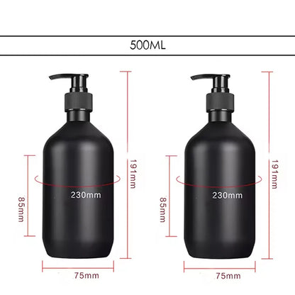 Mattschwarzer 300/500 ml Flüssigseifenspender, nachfüllbar, Shampoo-Conditioner, Körperlotion-Behälter für Badezimmerbedarf, Hotel
