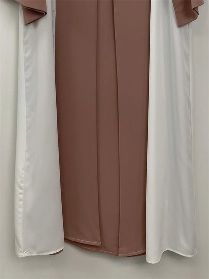 Ramadan Eid Muslimischen Abaya Dubai Luxus Spleißen Gefälschte Zwei Stücke Abayas Für Frauen Kaftan Modest Kleid Islam Kaftan Marocain Femme.