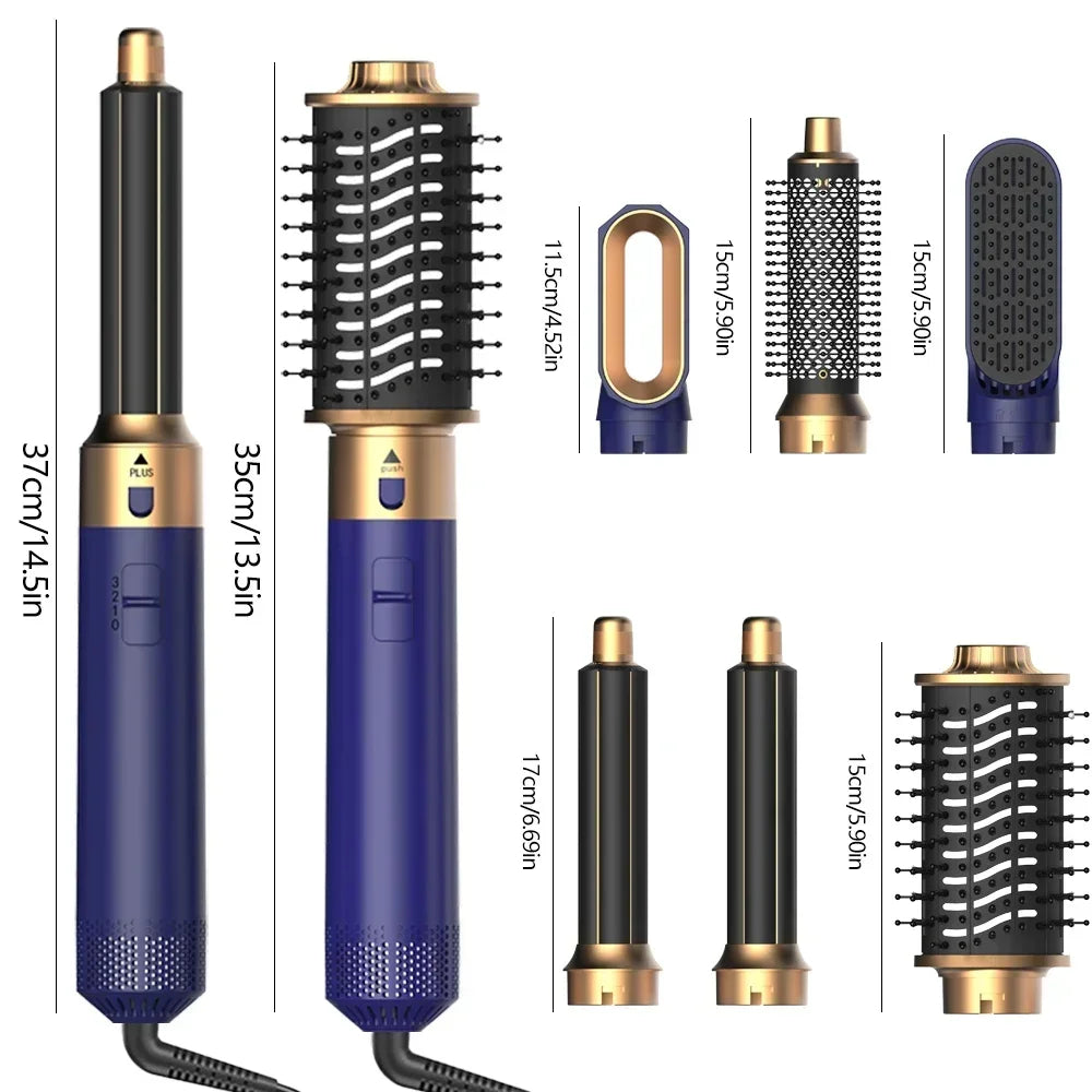 6 in 1 Hair Dryer Brush Hot Comb Set Professional Curling Iron Hair Straightener Styling Tool Negative ions Hair Dryer Household.