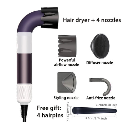 1400W pure original high-power hair dryer, dries hair quickly, lightweight body, low noise, comes with various types of nozzles.