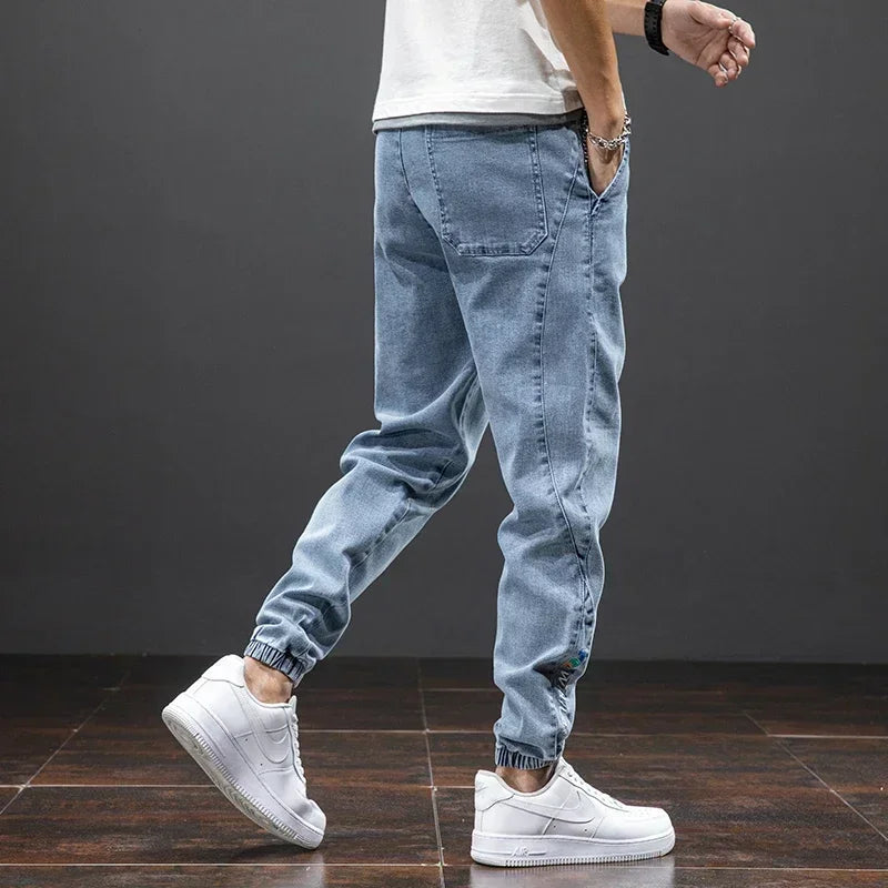 Spring Summer Jeans Men Fashion Tapered Harem Denim Pants Casual Jogger Baggy Jean Trousers Male Plus Size 5XL Streetwear.