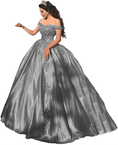 Maßgeschneiderte arabische Abendkleider, elegante rote Perlenstickerei, Spitzenapplikationen, Ballkleider, Quinceanera-Kleider, schulterfreie Partykleider