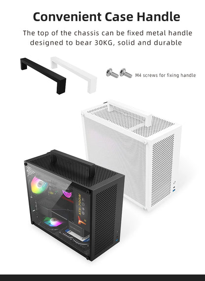 METALFISH S5 MAX Computer Case Gaming PC Chassis Support MATX/ITX 24.5*24.5cm SFX/ATX PSU 135 Mid Tower /180 WaterCooling Cooler.
