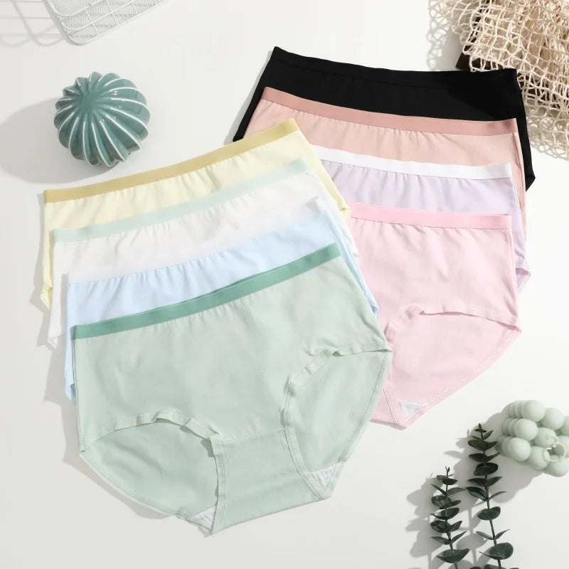 3Pcs/Set Women's Seamless Cotton Briefs Women Panties Solid Color Breathable Underwear Female Low Waist Soft Lingerie S-XXL.