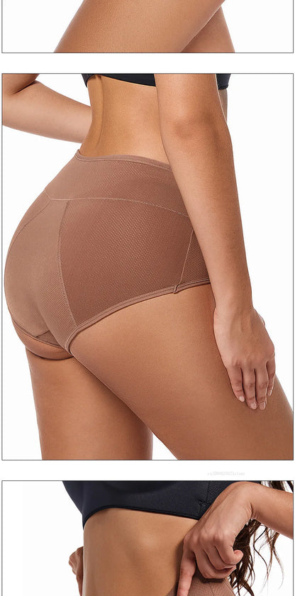 3-Layer Leakproof Menstrual Panties Ladies High-waisted Physiological Pants Icysilk Incontinence Breathable Sport Briefs XS-4XL.