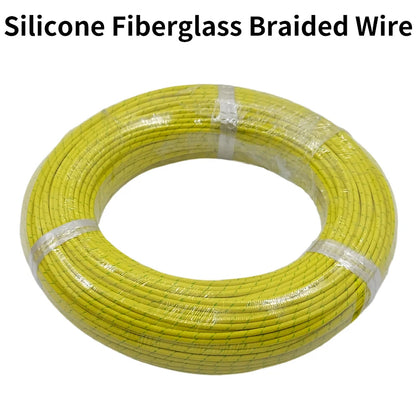 2M/5M High Temperature Resistant Silicone Wire 300°C Soft Copper Cable Fiberglass Braided Insulated Warm Floor Heat Element Line.