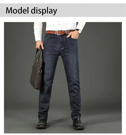 Wthinlee Neue Business männer Jeans Casual Gerade Stretch Mode Klassische Blau Schwarz Arbeit Denim Hosen Männliche Marke Kleidung.