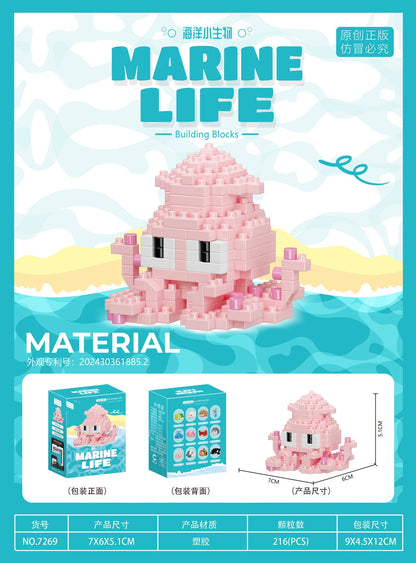 Marine Animals Micro Particle Building Blocks Toys for Children 6 to 10 Years Animal Diy Assembled Toys Puzzle Games Child Gifts