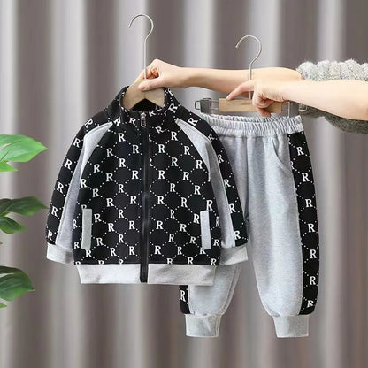 2-10Years Baby Boys Clothing Sets Spring Autumn Cotton Fashion Children Patchwork Jacket + Pants 2pcs Suit Kids Tracksuit.