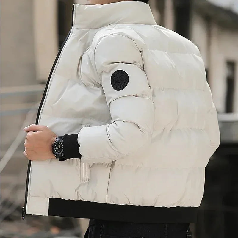 Men's cotton warm jacket - 2025 winter fashion trend - Short warm men's jacket - Thick and casual warm jacket - Men's trench coa.