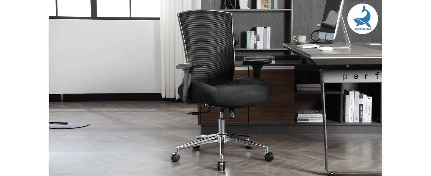 Bürostuhl 200 kg Ergonomischer Schreibtischstuhl mit 4D-Armlehnen, Bürostuhl mit Lendenwirbelstütze und 3D-verstellbarem, Wippfunkti