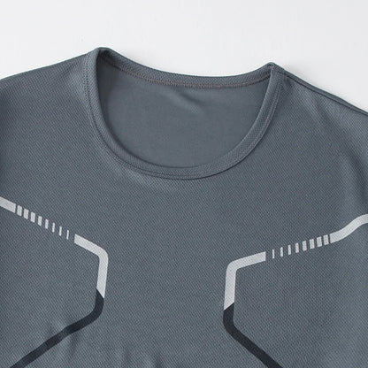 2-pcs Men's Quick-drying Exercise Black-and-white Suit Running Fitness Breathable Short Sleeve Comfortable Joker Playing Shorts