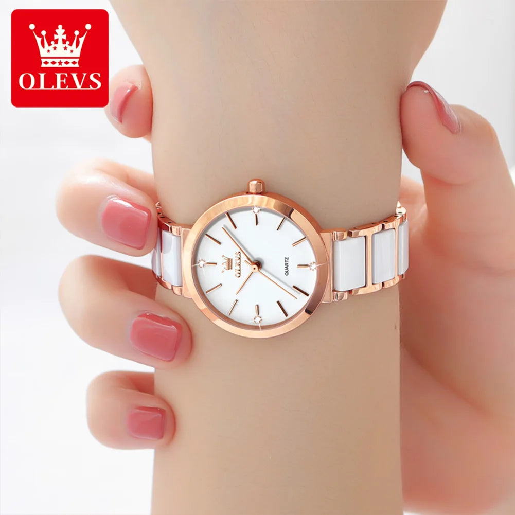 OLEVS Women's Wristwatch Luxury Brand Watch for Women Elegant Bracelet Waterproof Fashion Quartz Ladies Watches Reloj Para Mujer.
