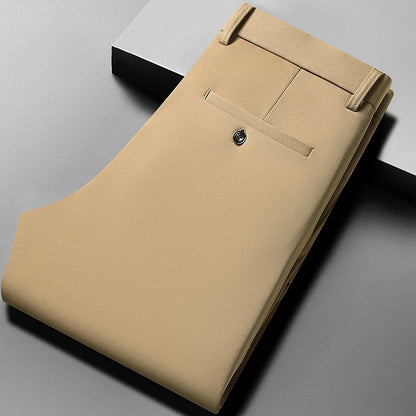 29-42 Men's Summer Pants Thin Straight Stretch Casual Pants with No Trace No Ironing Fabric Silky and Cool Feeling