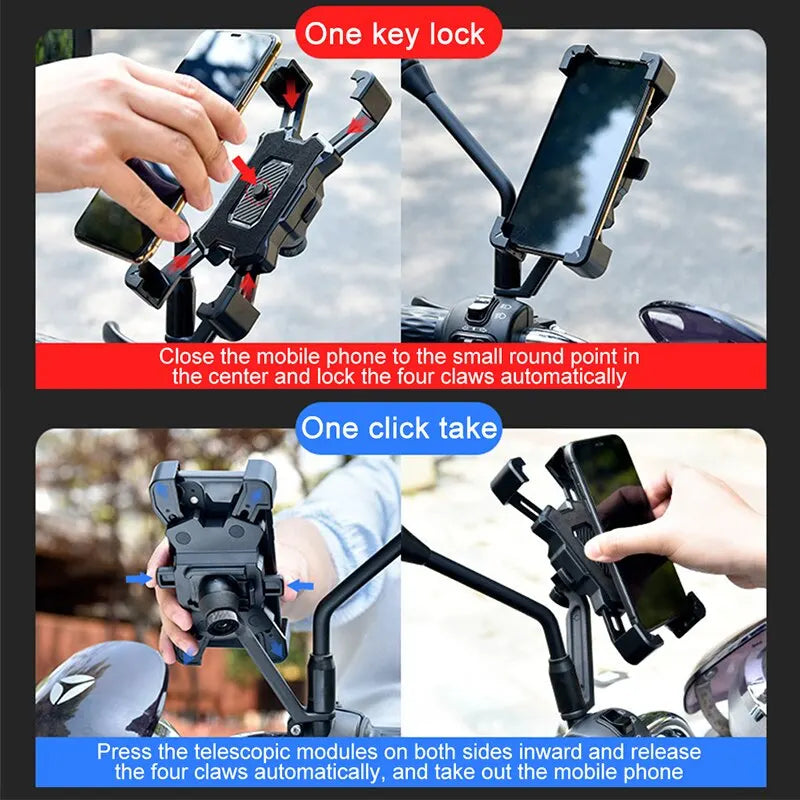 360 Degrees Rotatable Electric Bicycle Phone Holder for iPhone Riding MTB Bike Moto Motorcycle Stand Bracket Non-slip Cycling.