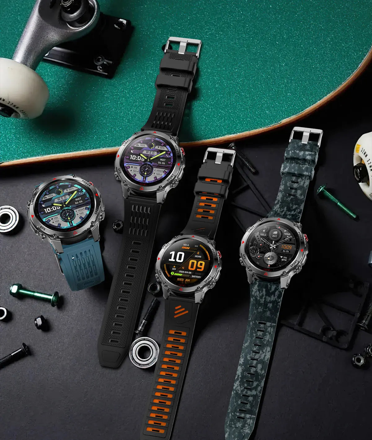 2025 New Outdoors Sports Military GPS Smart Watch 3ATM Waterproof Built-in Dual-Band GPS Compass Altimeter Swimming Smartwatches