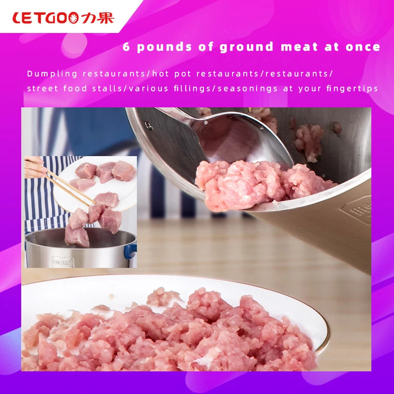 DIVEDEER Meat grinder household electric stainless steel cooking stirring garlic mince mince machine small garlic puree.
