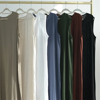 Eid Summer Cotton Linen Kimono Coat Dubai Open Abaya 2024 Muslim for Women Set Retro Kaftan Modest Dresses Islam Clothing Kebaya.