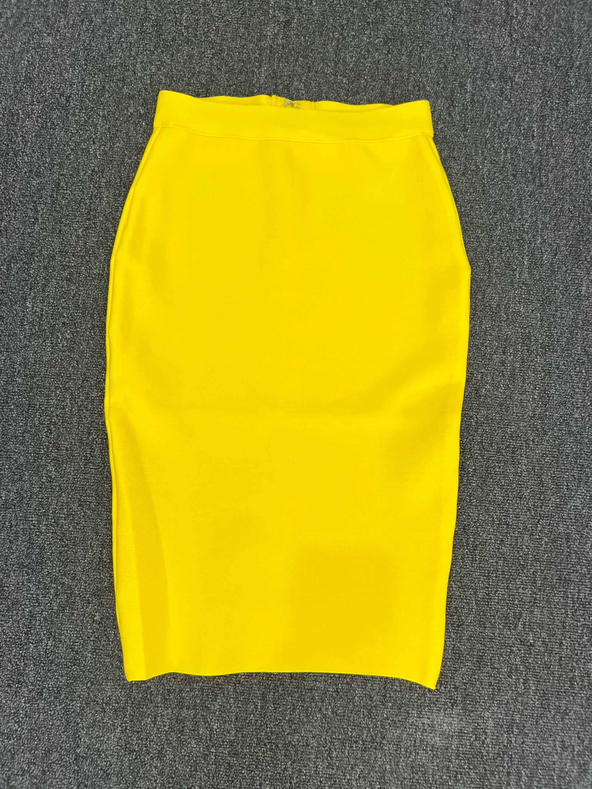 60CM Knee Length Summer Bandage Skirts For Women Candy Color Bodycon Pencil Skirt Ladies Elegant Office Business Formal XL XXL.