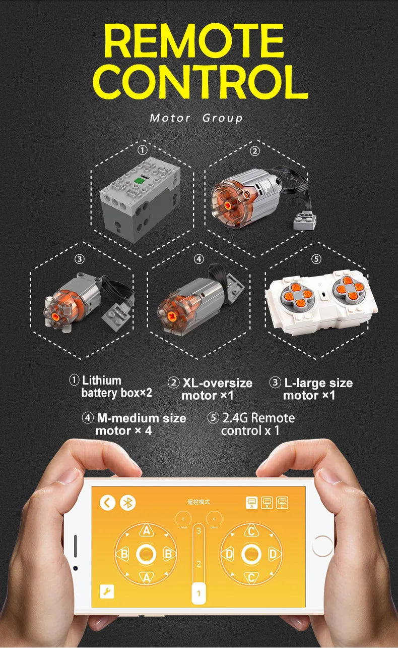 MOULD KING 13112 Technical Car Toys The MOC-2513 APP&RC Motorized Excavator Model Building Blocks Bricks Kids Christmas Gift.