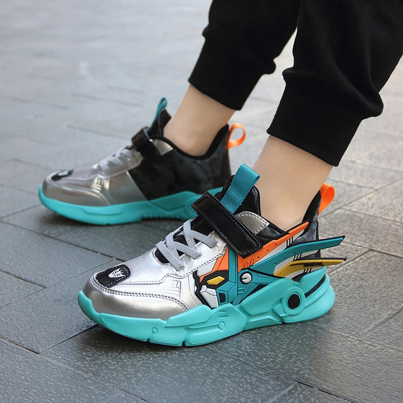 Kids Casual Shoes Boys Leather 5-15y Children Tennis Fashion Sneakers Toddlers Outdoor Cartoon Size 28-39.