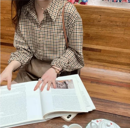 Fashion Casual Women's Plaid Shirt Autumn New Boutique Ladies Blouse and Tops Female Long Sleeve Blouses Clothes.