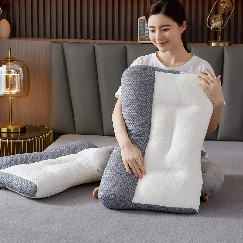Orthopedic Reverse Traction Pillow Protects Cervical Vertebra and Helps Sleep Single Neck Pillow Can Be Machine Washable 48X74cm.