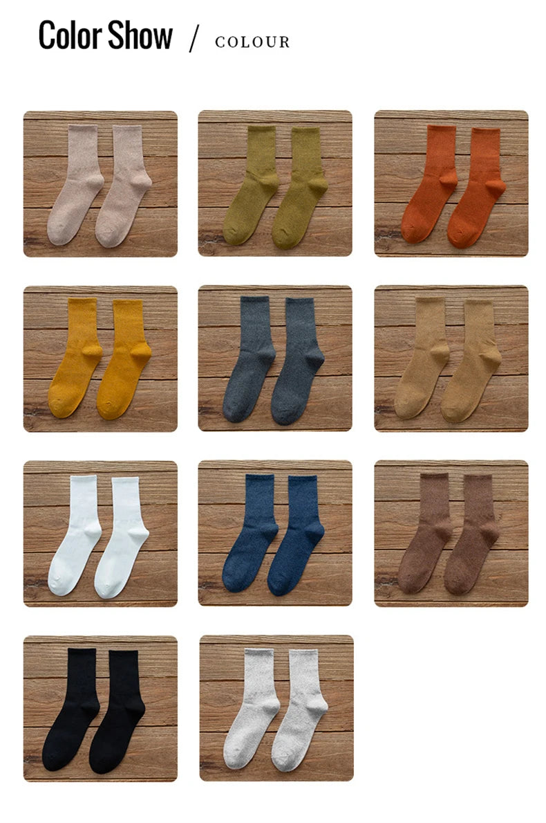 5/10 Pairs 95% Combed Cotton Socks Men Business Dress Long Socks Soft Breathable Spring Summer Colorful Sock For Man 5Pairs/Lot.