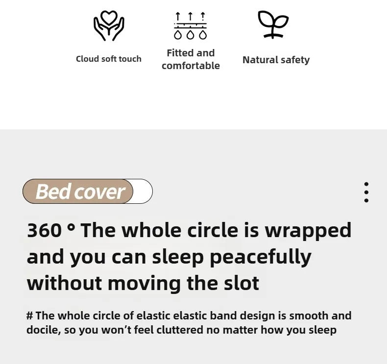 1Pc Fitted Bed Sheet With Elastic Band Solid Color Anti-slip Adjustable Mattress Cover for Single Double (No Pillowcase）