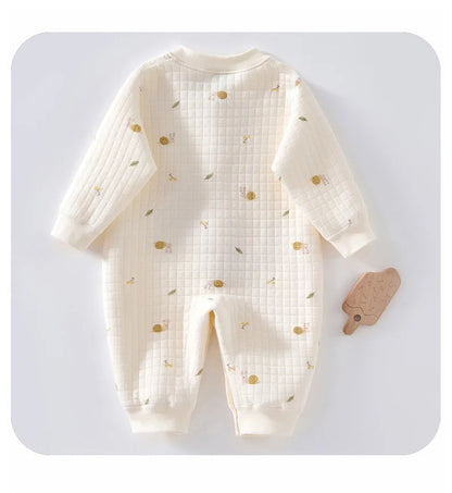 AYNIGIELL Baby Warm Overall Herbst und Winter Baby Baumwolle Kleidung Neugeborenen Pyjamas Niedlichen Muster Gedruckt Baby Overall.