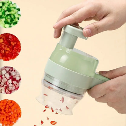 Electric Vegetable Cutter Set Handheld Wireless Garlic Masher Food Chopper Meat Grinder Machine Peel Slice Kitchen Accessories.