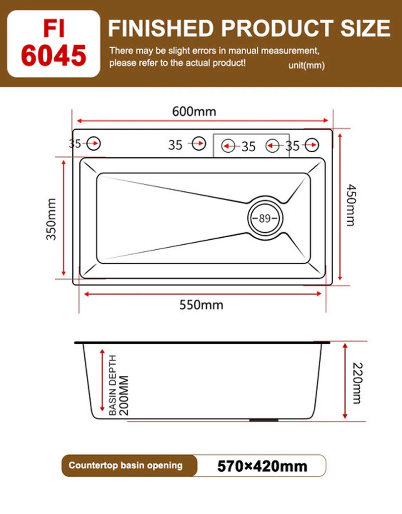 Golden Stainless Steel Waterfall Kitchen Sink Gold Embossed Extra Large Single Slot Digital Display Dishwashing Basin 100x50cm