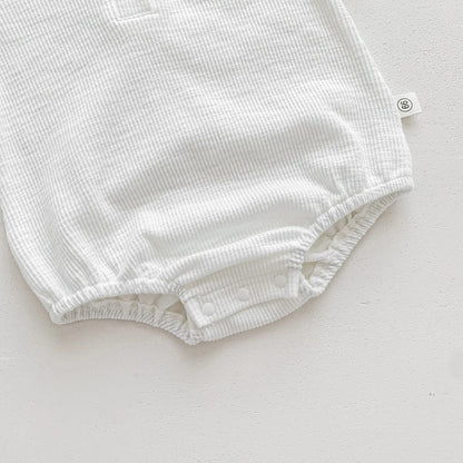 Baby Krabbeln Kleidung Sommer Kurzarm Cartoon Bär Brief Outfits Kinder Infant Bodys Baumwolle Ein Stück Klettern Anzug.