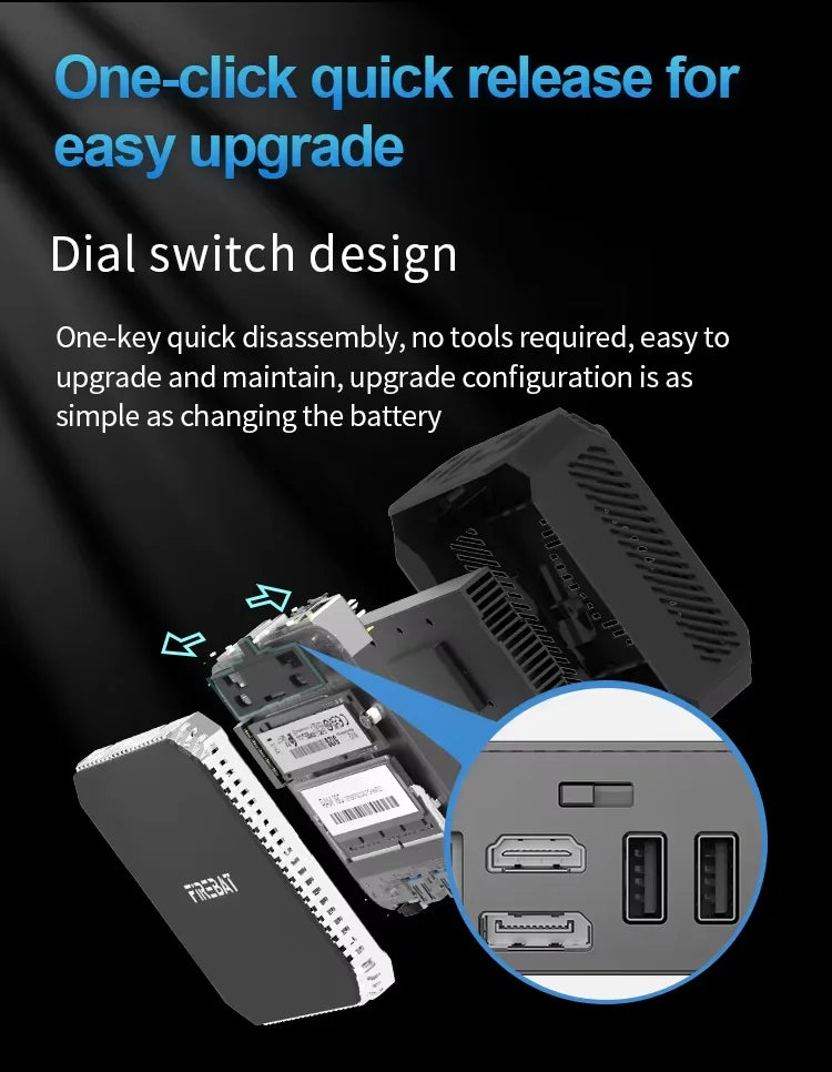 FIREBAT T2 Mini PC Intel N150 CPU Windows 11 DDR4 16GB RAM 512GB SSD WIFI5 BT4.2 Desktop Mini Computer For Work/Entertainment.