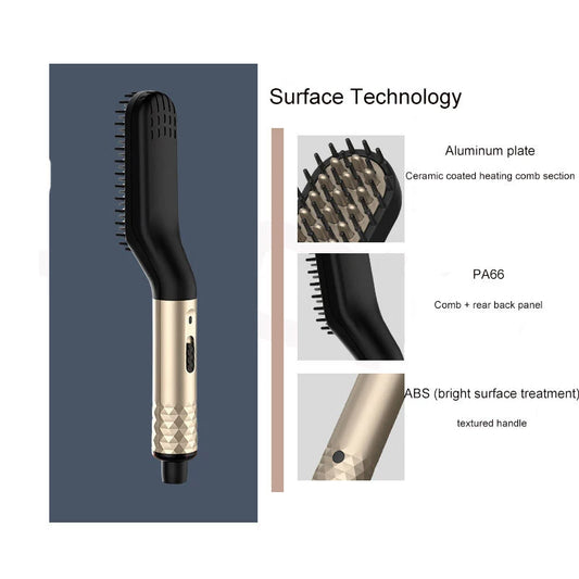 Portable Heated Hair Straighteners Mini Beard Straightener Comb Electric Flat Iron For Men Long And Short Hair Straightener.
