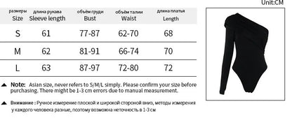 Solid Color Casual Temperament Commuter Asymmetrical Design With Sloping Shoulders Long-sleeved Tops Jumpsuits are Sexy Summer.